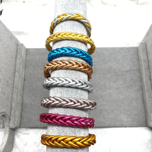 Simple Style Solid Color Silica Gel Braid Unisex Wristband