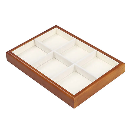 Simple Style Solid Color Solid Wood Flannel Jewelry Rack Jewelry Boxes