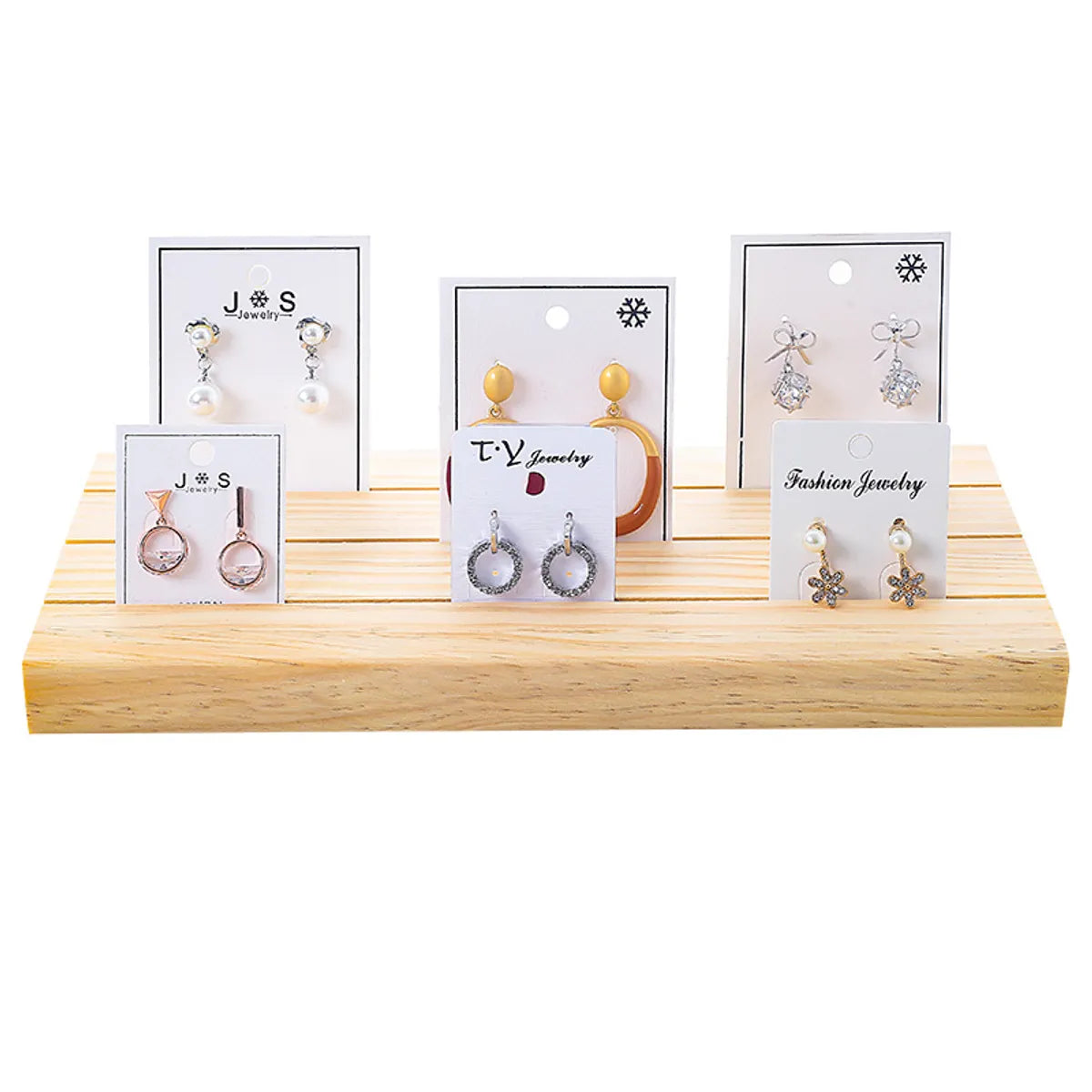 Simple Style Solid Color Solid Wood Jewelry Rack