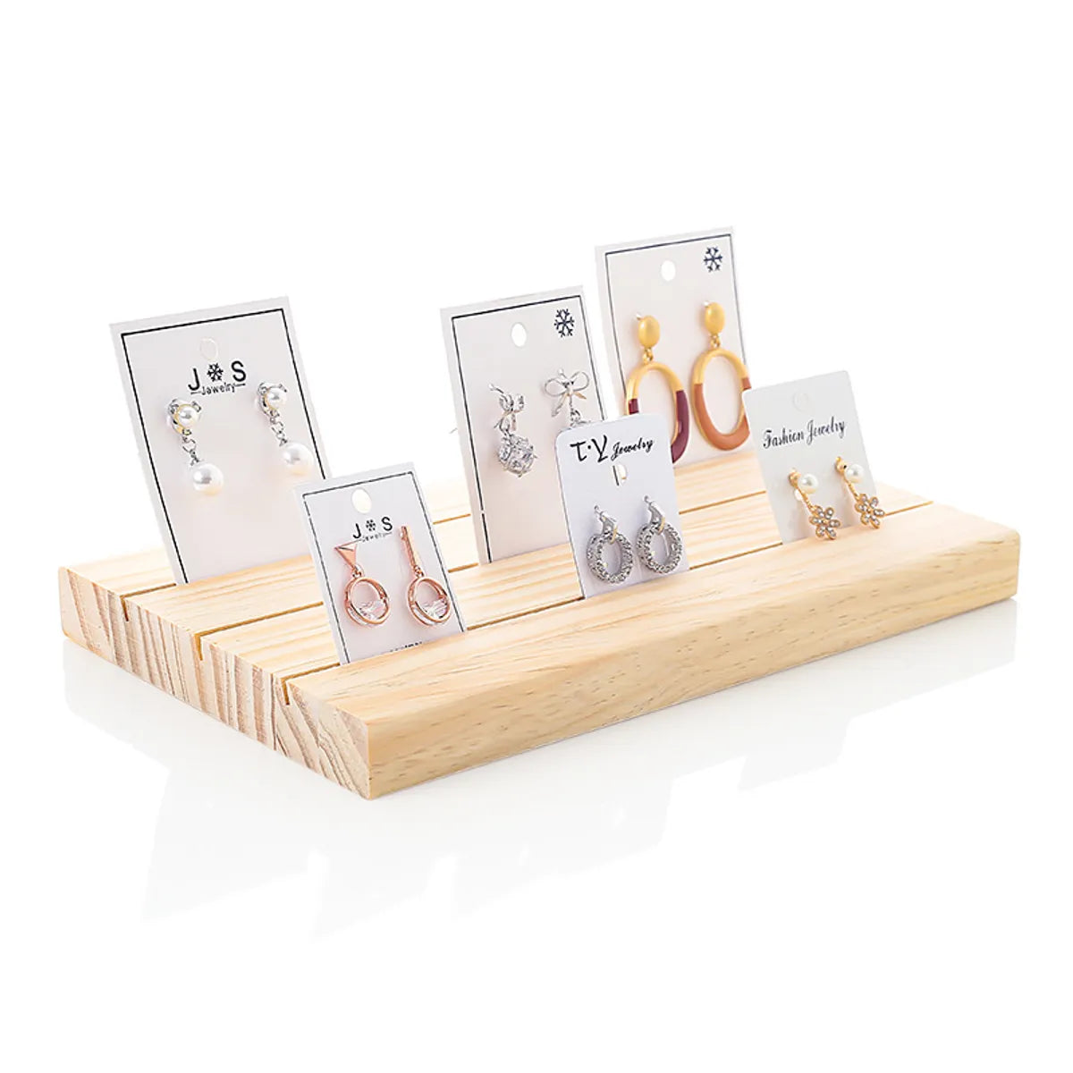 Simple Style Solid Color Solid Wood Jewelry Rack