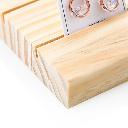 Simple Style Solid Color Solid Wood Jewelry Rack