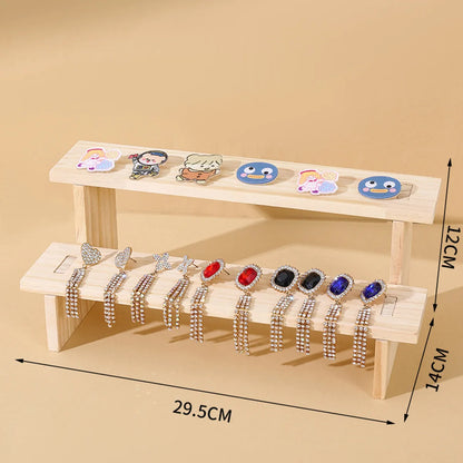 Simple Style Solid Color Solid Wood Jewelry Rack