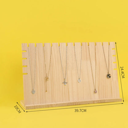 Simple Style Solid Color Solid Wood Jewelry Rack