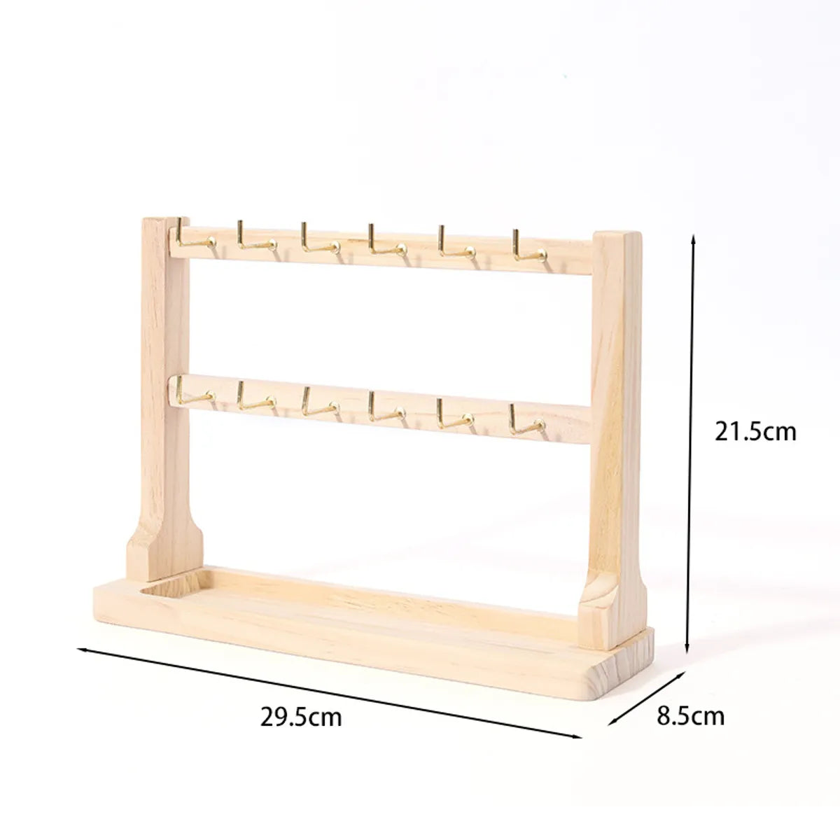 Simple Style Solid Color Solid Wood Jewelry Rack