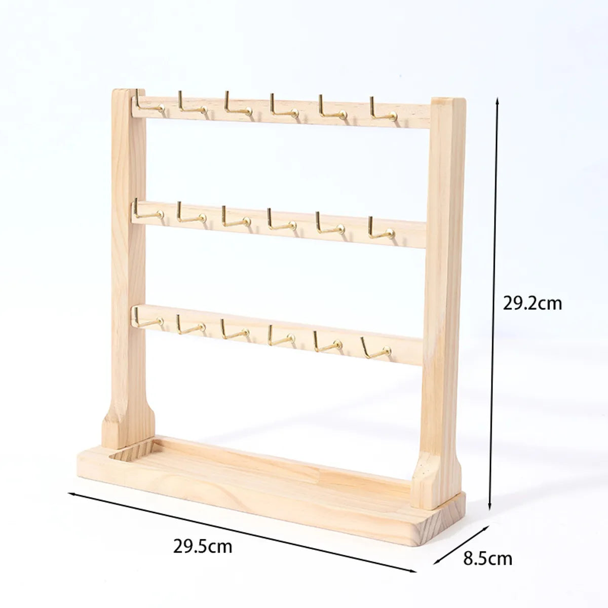 Simple Style Solid Color Solid Wood Jewelry Rack