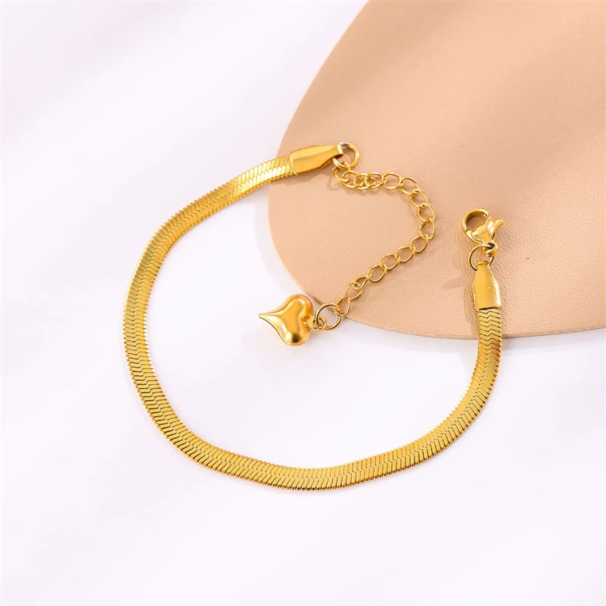 Simple Style Solid Color Stainless Steel 18K Gold Plated Bracelets In Bulk