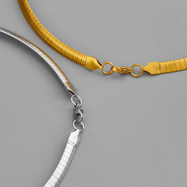 Simple Style Solid Color Stainless Steel Plating 18k Gold Plated Necklace