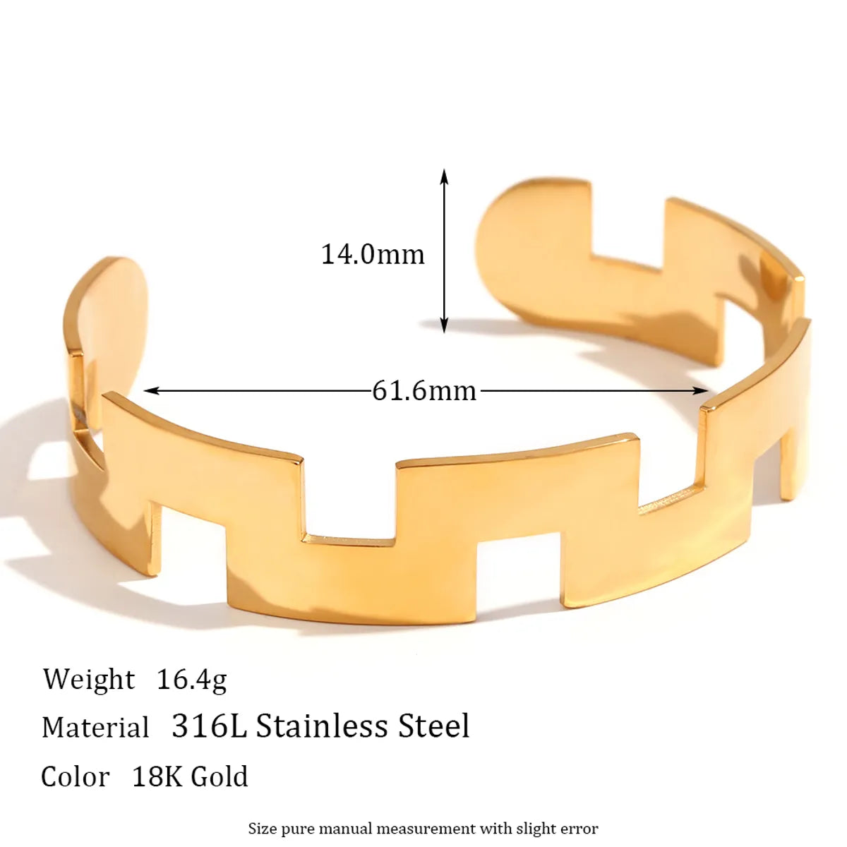 Simple Style Solid Color Stainless Steel 18k Gold Plated Rings Bracelets