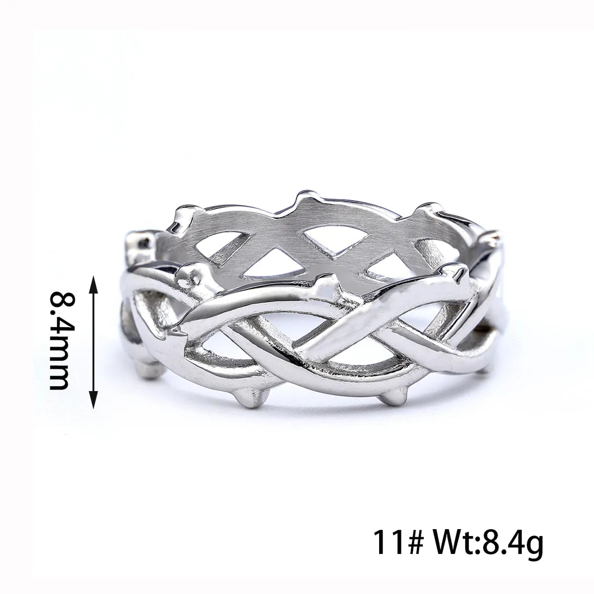 Simple Style Solid Color 304 Stainless Steel Asymmetrical Unisex Rings