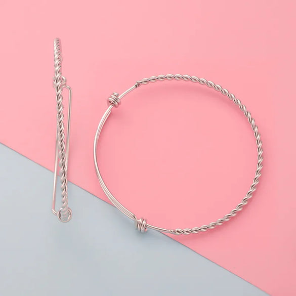 Simple Style Customization Laser Engraving Solid Color Stainless Steel Bangle In Bulk