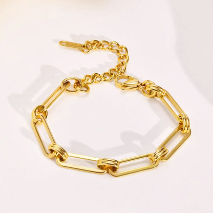 Simple Style Solid Color Stainless Steel Plating Bracelets