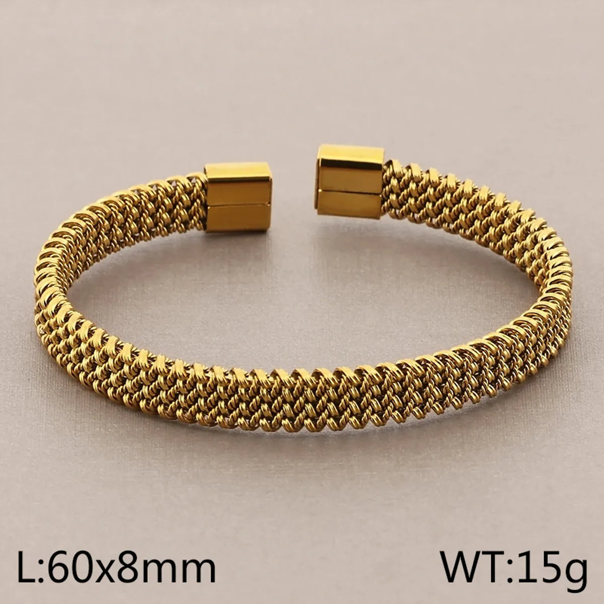 Simple Style Solid Color Stainless Steel 18K Gold Plated Bangle In Bulk