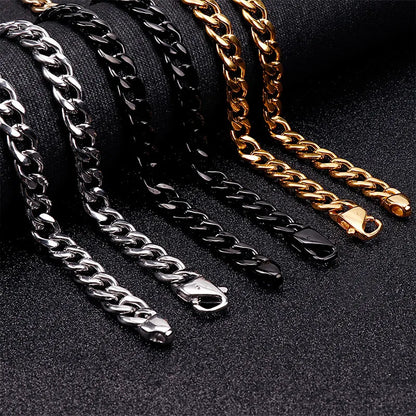 Wholesale Jewelry Simple Style Solid Color Stainless Steel 18K Gold Plated Chain Necklace