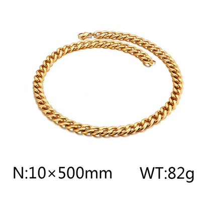 Wholesale Jewelry Simple Style Solid Color Stainless Steel 18K Gold Plated Chain Necklace