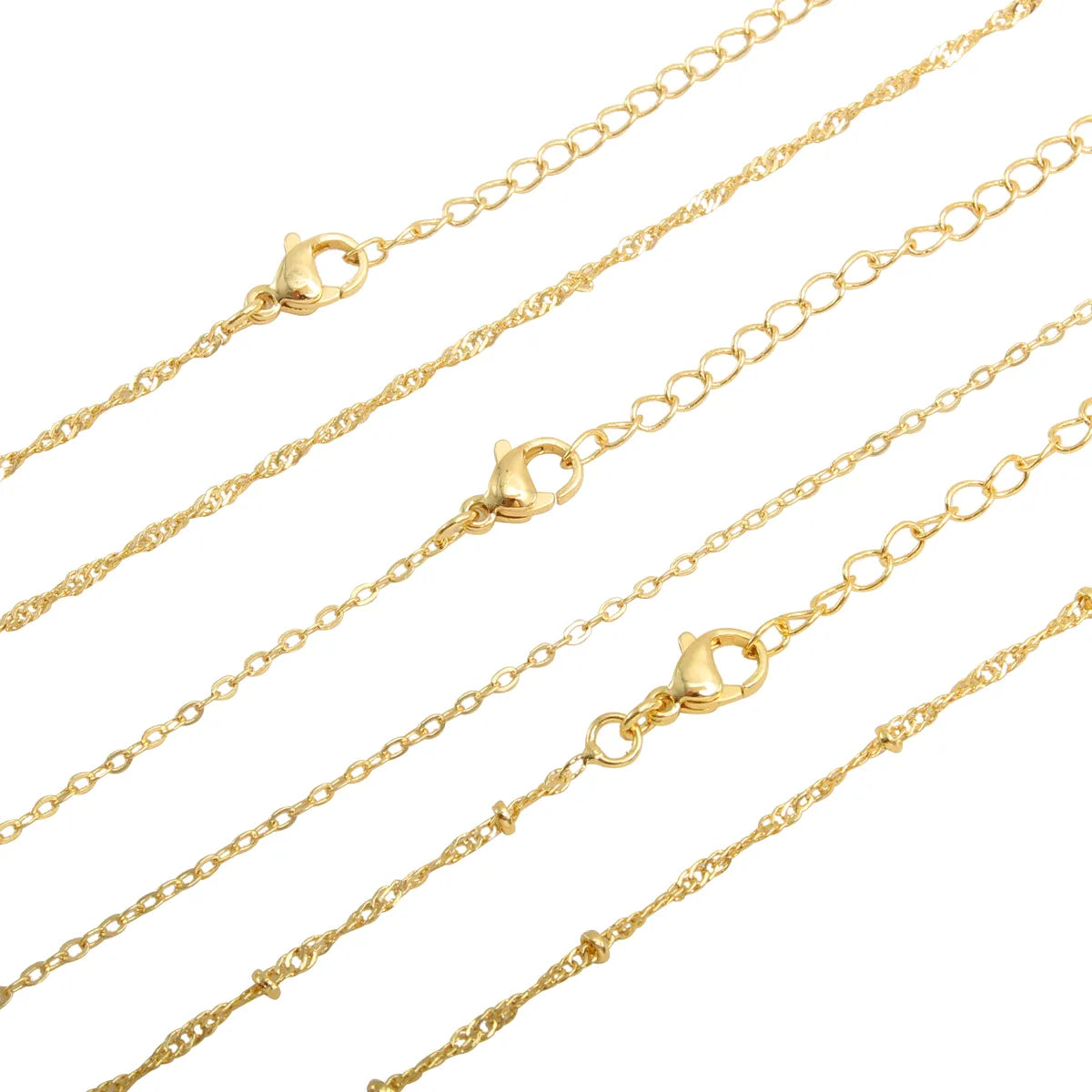 Simple Style Solid Color Stainless Steel Gold Plated Necklace