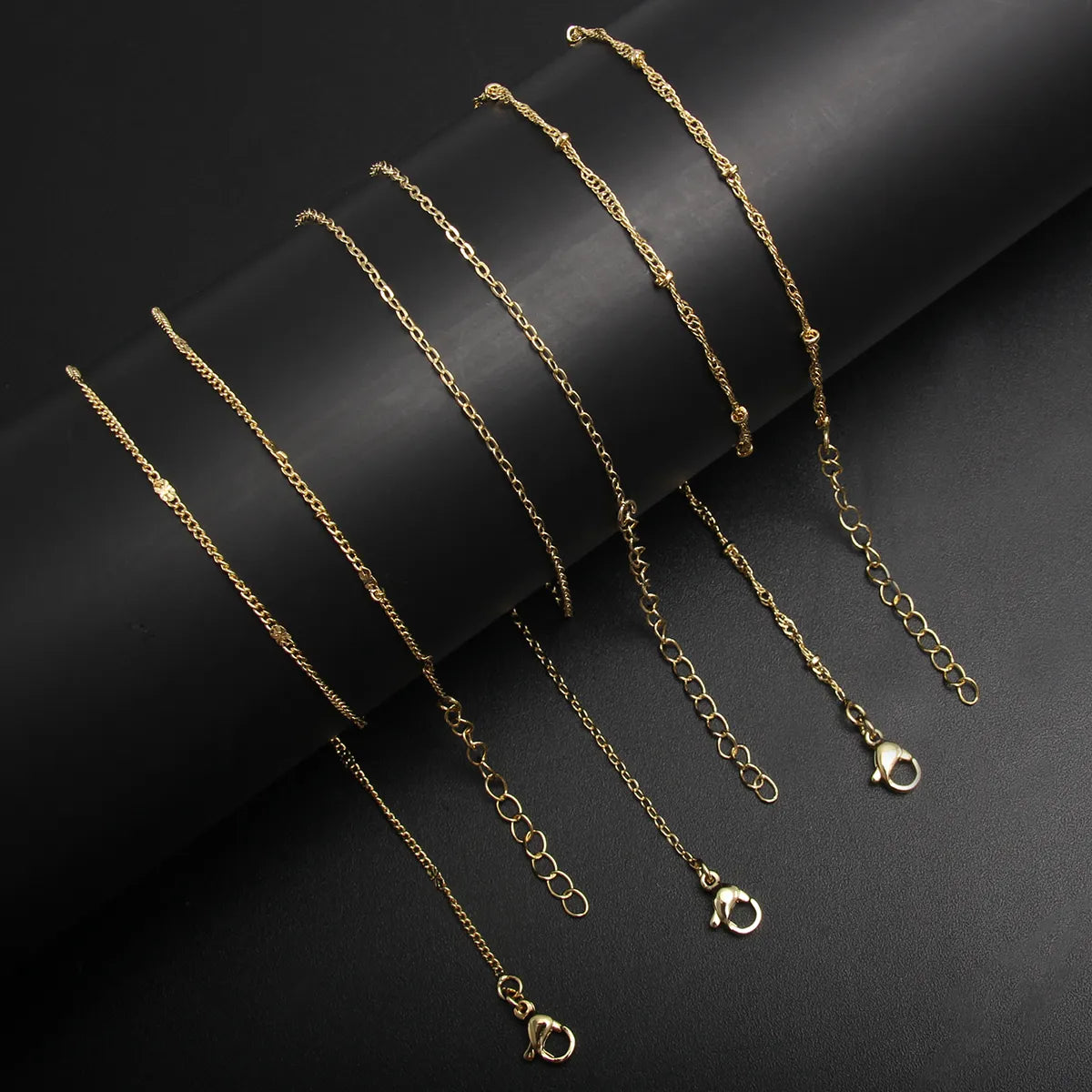 Simple Style Solid Color Stainless Steel Gold Plated Necklace