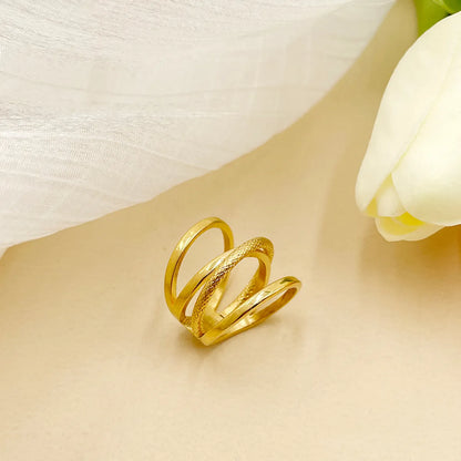 Simple Style Solid Color Stainless Steel Gold Plated Rings In Bulk