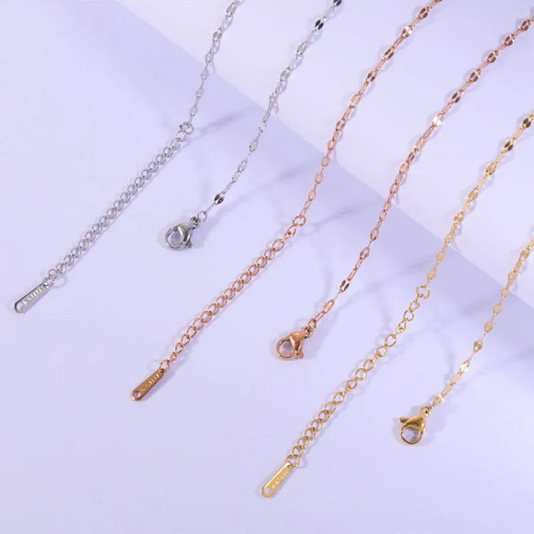 Wholesale Jewelry Simple Style Customization Laser Engraving Solid Color Stainless Steel 18K Gold Plated Necklace Cuban Link Chain