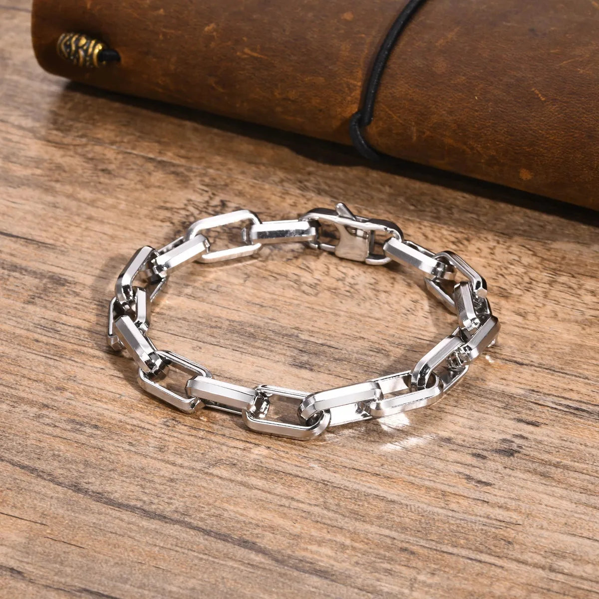 Simple Style Solid Color 304 Stainless Steel Handmade Men'S Bracelets