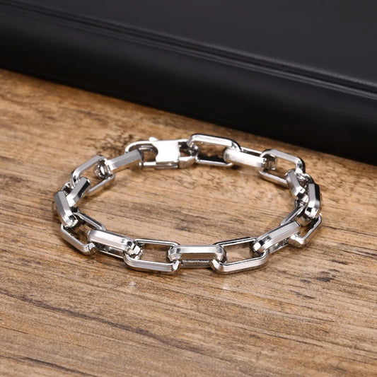 Simple Style Solid Color 304 Stainless Steel Handmade Men'S Bracelets