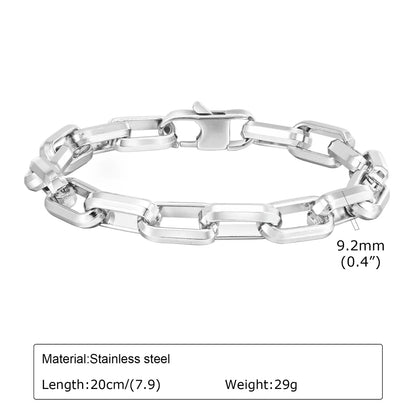 Simple Style Solid Color 304 Stainless Steel Handmade Men'S Bracelets