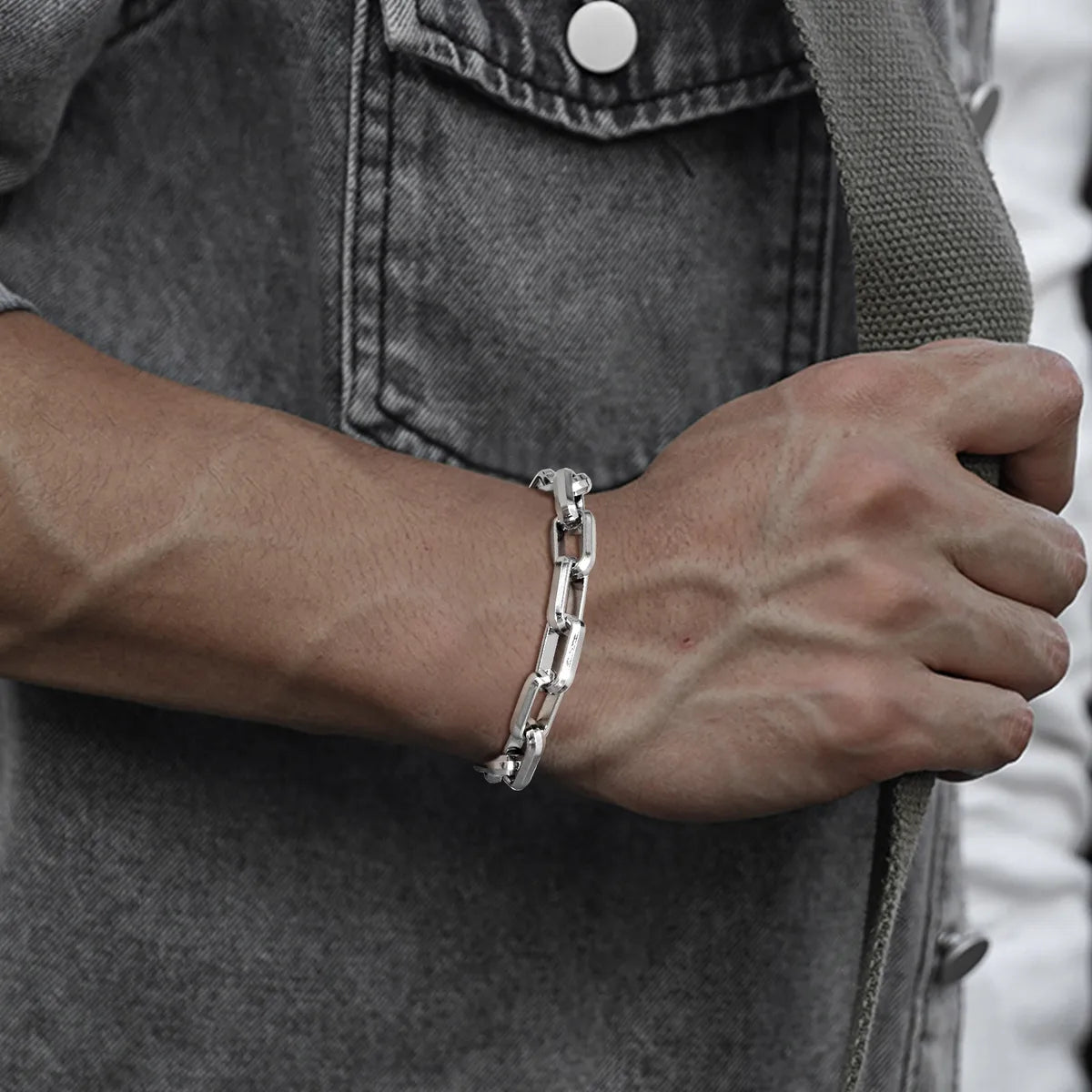 Simple Style Solid Color 304 Stainless Steel Handmade Men'S Bracelets