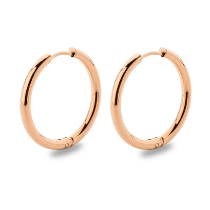 Simple Style Solid Color Stainless Steel Hoop Earrings 1 Pair