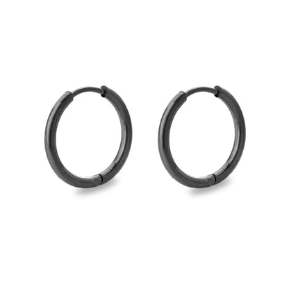 Simple Style Solid Color Stainless Steel Hoop Earrings 1 Pair