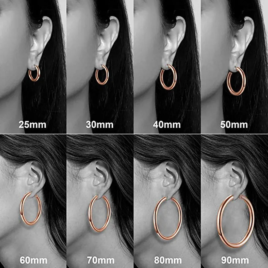 1 Pair Simple Style Solid Color 304 Stainless Steel 18K Gold Plated Hoop Earrings