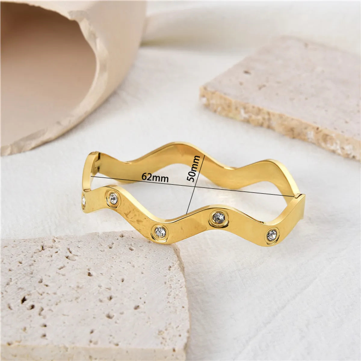 Simple Style Solid Color Stainless Steel Zircon Bangle In Bulk