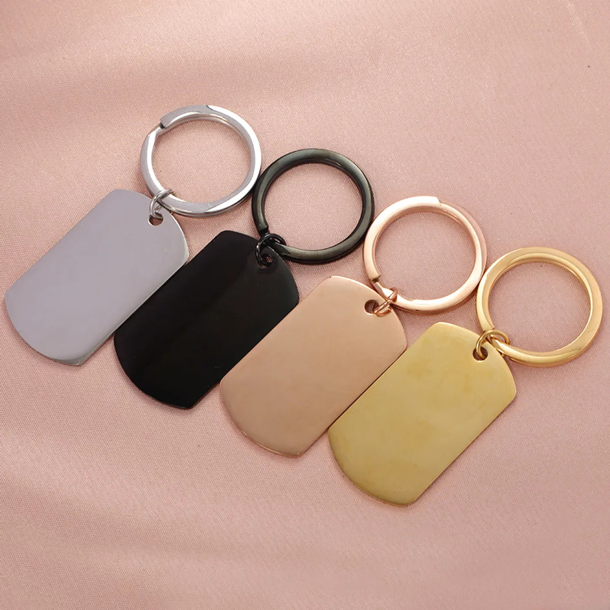 Simple Style Solid Color Stainless Steel None 18K Gold Plated Rose Gold Plated Keychain