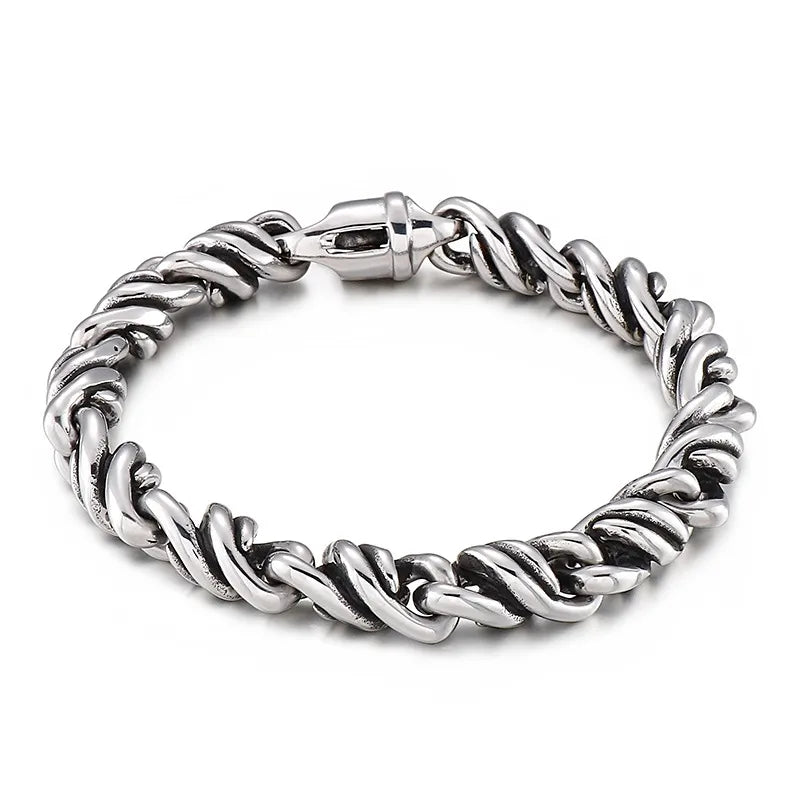 Simple Style Solid Color Stainless Steel Men'S Bracelets