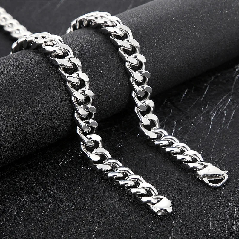 Simple Style Solid Color Stainless Steel Men'S Necklace