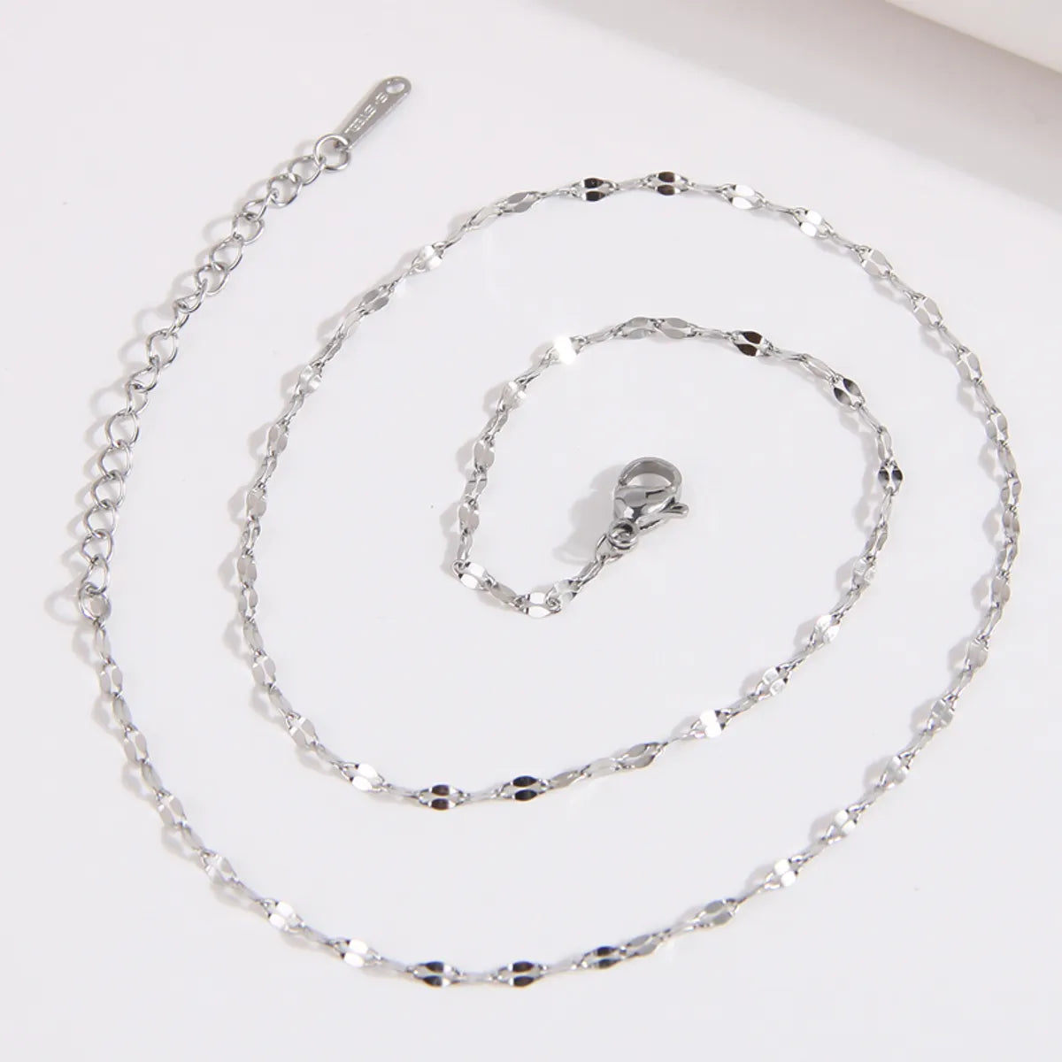 Simple Style Solid Color Stainless Steel Necklace