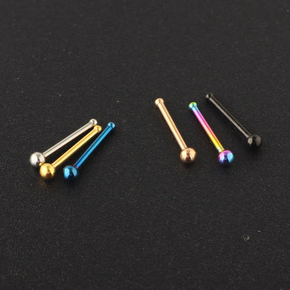 Simple Style Solid Color Stainless Steel Nose Studs 1 Piece