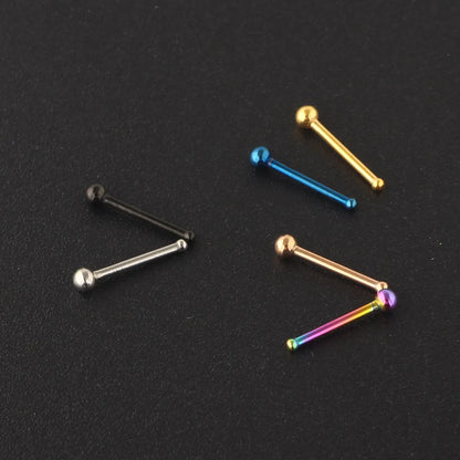 Simple Style Solid Color Stainless Steel Nose Studs 1 Piece