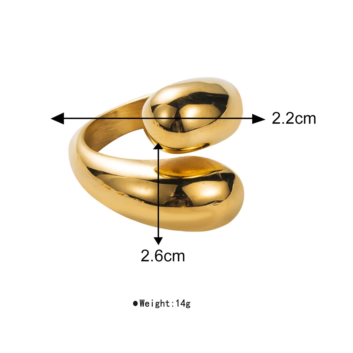 Wholesale Jewelry Simple Style Solid Color 304 Stainless Steel Open Rings