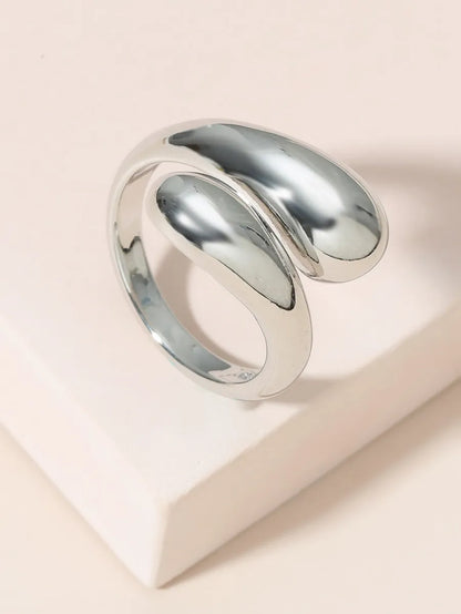 Simple Style Solid Color Stainless Steel Open Rings