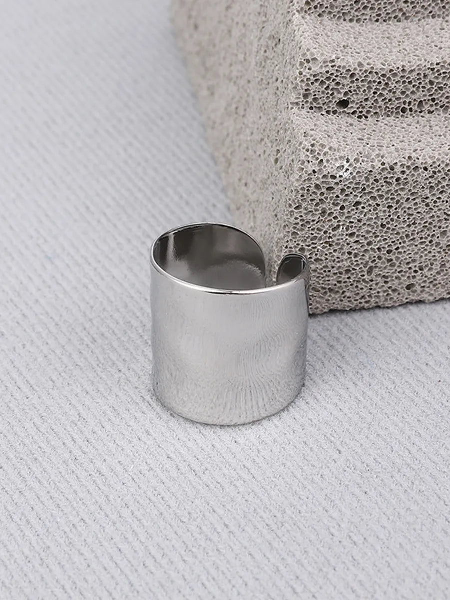 Simple Style Solid Color Stainless Steel Open Rings