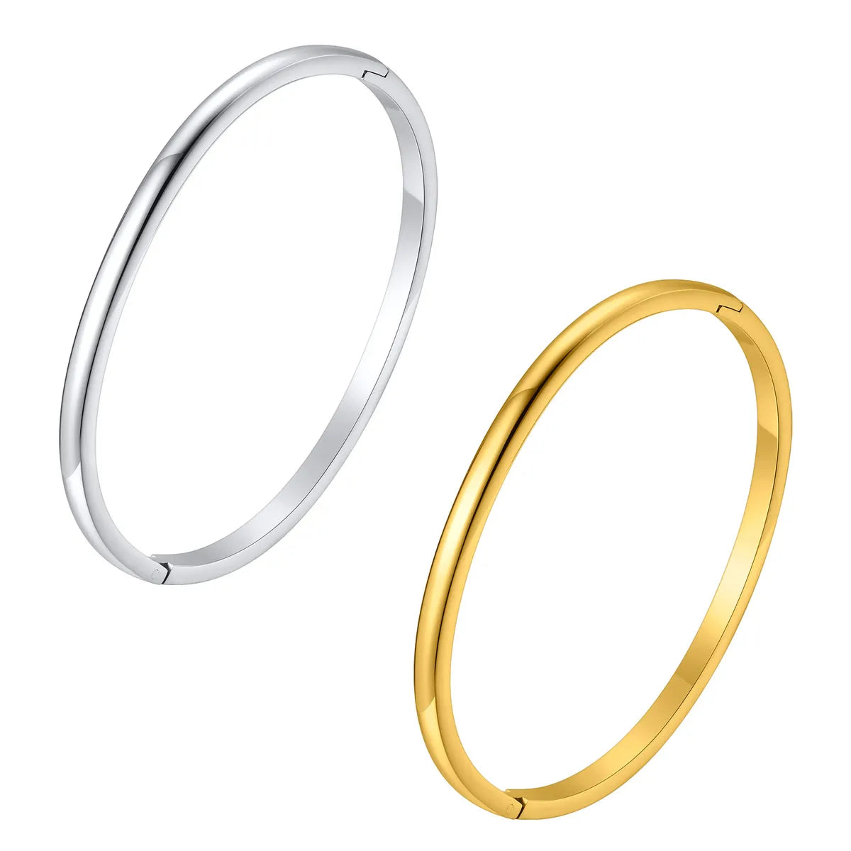 Simple Style Solid Color Stainless Steel Plating 18k Gold Plated Bangle