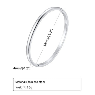 Simple Style Solid Color Stainless Steel Plating 18k Gold Plated Bangle