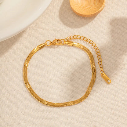 Simple Style Solid Color Stainless Steel Plating 18k Gold Plated Bracelets