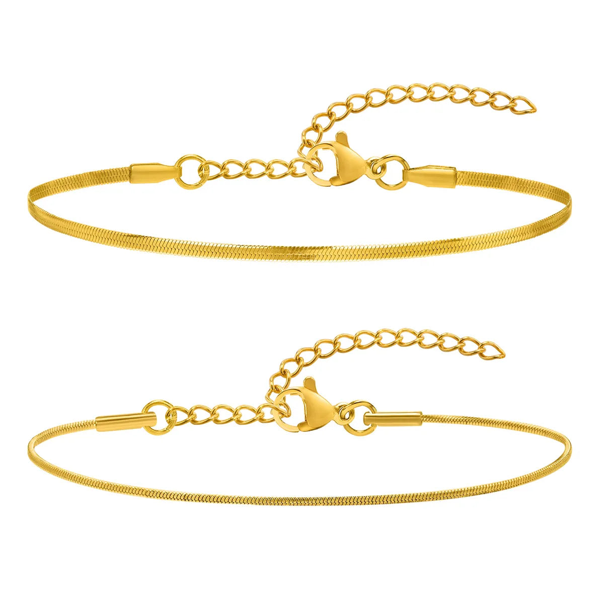 Simple Style Solid Color Stainless Steel Plating 18k Gold Plated Bracelets