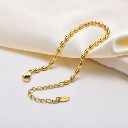 Simple Style Solid Color Stainless Steel Plating 18k Gold Plated Bracelets