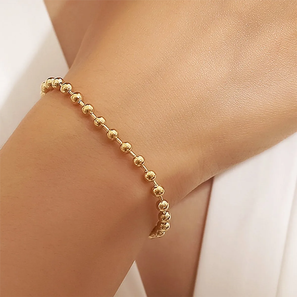 Simple Style Solid Color Stainless Steel 18K Gold Plated Bracelets In Bulk