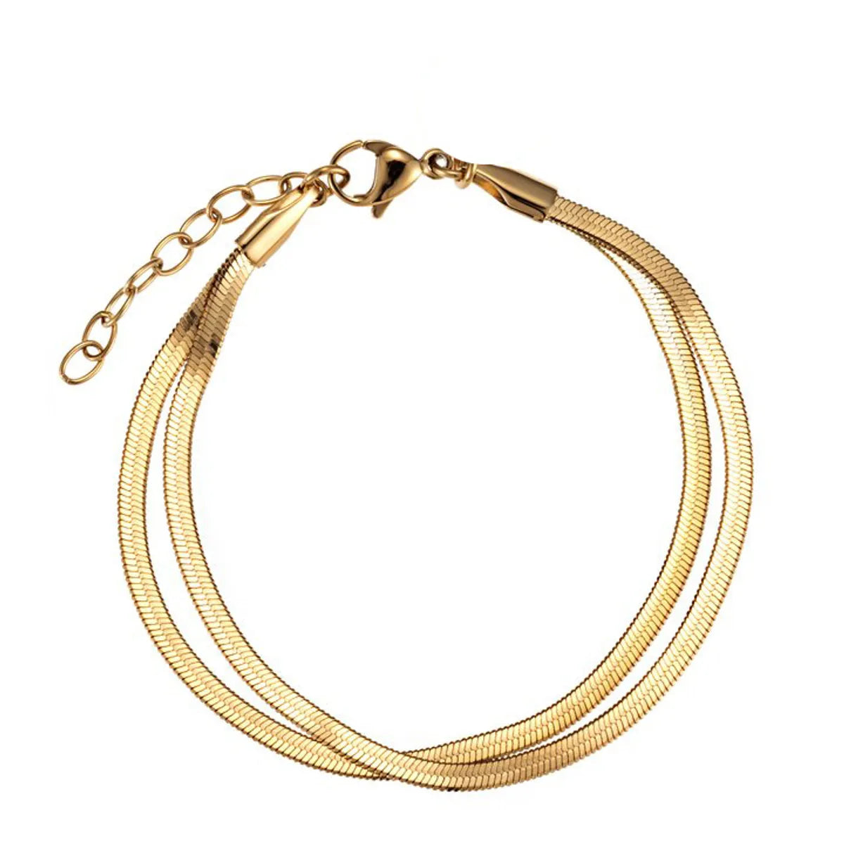 Simple Style Solid Color Stainless Steel Plating 18k Gold Plated Bracelets