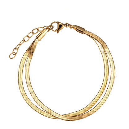 Simple Style Solid Color Stainless Steel Plating 18k Gold Plated Bracelets