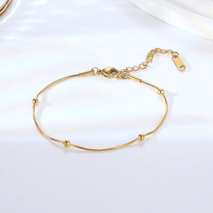 Simple Style Solid Color Stainless Steel Plating 18k Gold Plated Bracelets