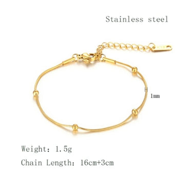 Simple Style Solid Color Stainless Steel Plating 18k Gold Plated Bracelets