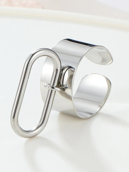 Simple Style Solid Color Stainless Steel Plating 18k Gold Plated Charm Rings